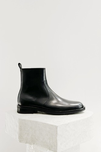 [MEN] Lyon Leather Ankle Boots Black
